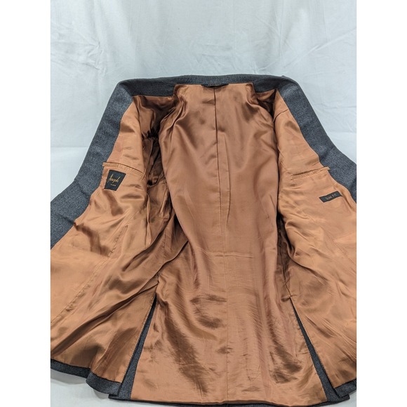 Jos. A. Bank Blazer Sport Suit Jacket Wool Cashmere 42R SLIM Gray Micro Check - Picture 6 of 14